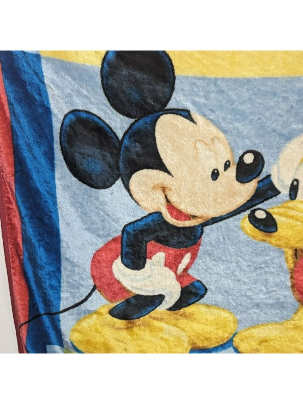 Vintage Disney Mickey Mouse Pluto Fleece Throw Blanket Soft Plush 60x50 - Picture 3 of 5
